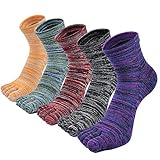 Mens Toe Socks Cotton Athletic Running Ankle Five Finger Crew Socks
