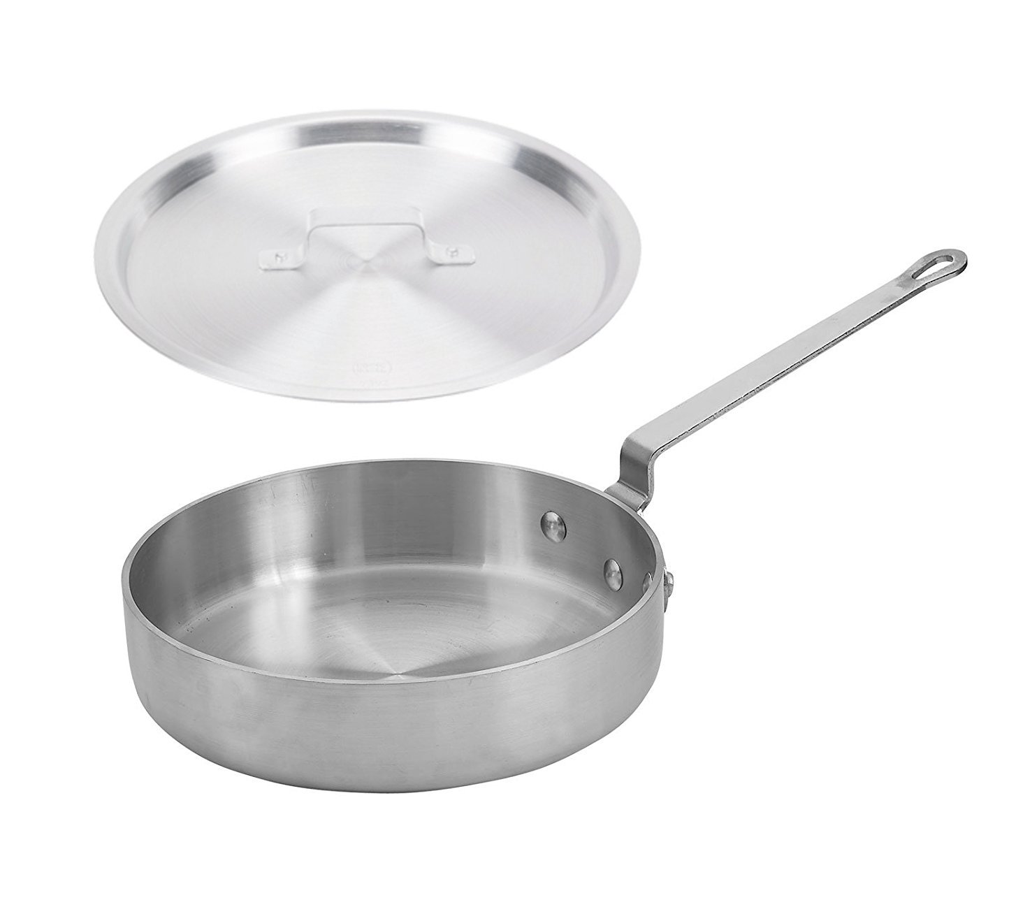 Winco AXST-7, 7.5-Quart 14" x 2-3/4" Aluminum Professional Saute Pan with Matching Cover, Heavy-Duty Commercial Grade Frying Pan and Lid 1 Winco AXST-7, 7.5-Quart 14" x 2-3/4" Aluminum Professional Saute Pan with Matching Cover, Heavy-Duty Commercial Grade Frying Pan and Lid