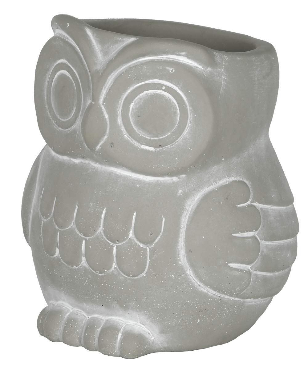 Classic Home and Garden 260005P-396 Owl Planter, Large, Natural