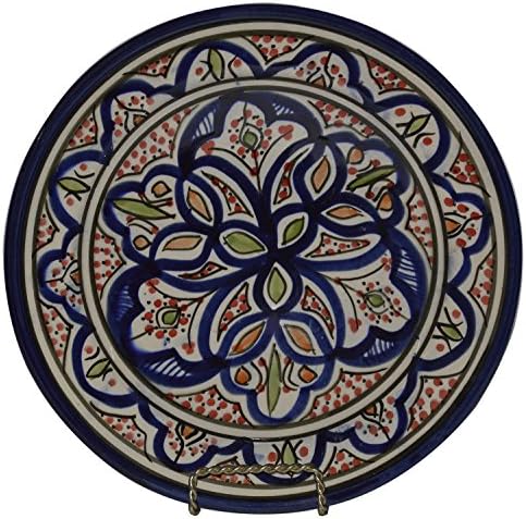 Ceramic Plates Moroccan Handmade Appetizer Tapas Serving Decorative 10 inches Round