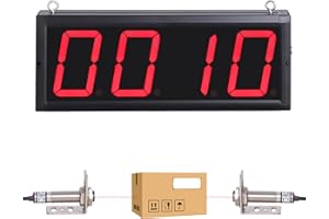 YMJOINMX Digital LED Counter Count Up to 9999 Laser Sensor 4in Digits Display Counter People Visitor Counter 110-240V