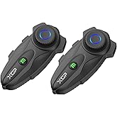 XGP X10 10 Riders Group Mesh Motorcycle Intercom, 3000m Motorcycle Bluetooth Headset V5.3 with Audio Multitasking/Music Shari