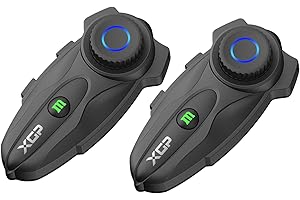 XGP X10 10 Riders Group Mesh Motorcycle Intercom, 3000m Motorcycle Bluetooth Headset V5.3 with Audio Multitasking/Music Shari