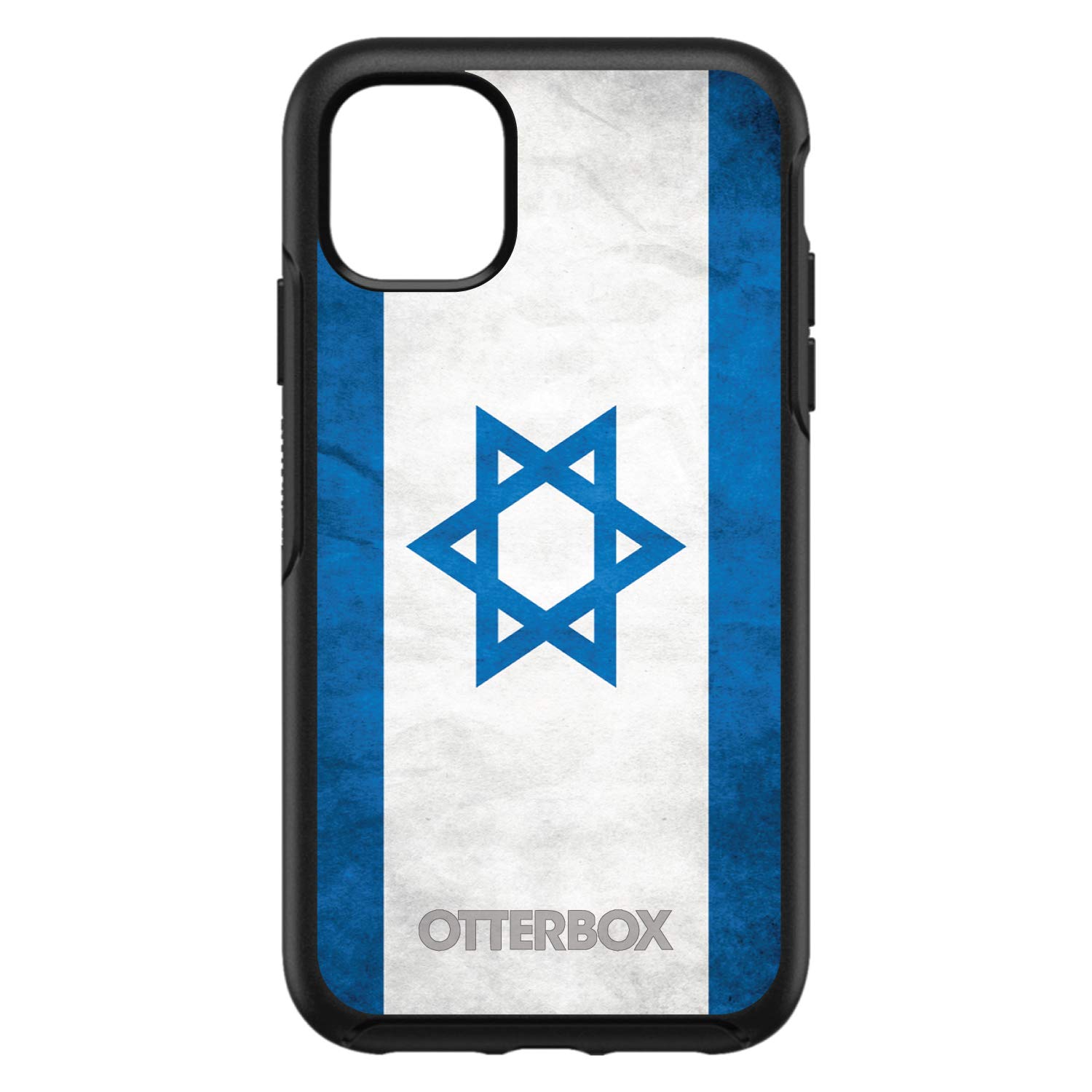 DistinctInk Case for iPhone 11 Pro MAX (6.5" Screen) - OtterBox Symmetry Custom Black Case - Israel 