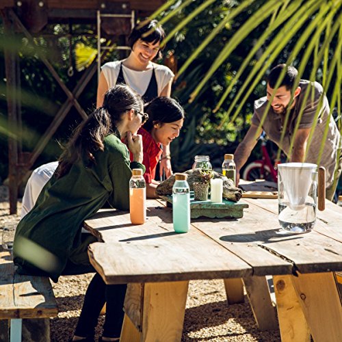 Soma 17 oz. BPA-free Wide Mouth Glass Water Bottle with Silicone Sleeve, Olive - Thumbnail 6