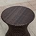 Sundale Outdoor Small Side Table Patio Rattan End Table 20 Inch Hourglass Wicker Accent Tables Steel Frame Lightweight Brown Mesa Auxiliar pequeña Mesa Auxiliar de ratán marrón