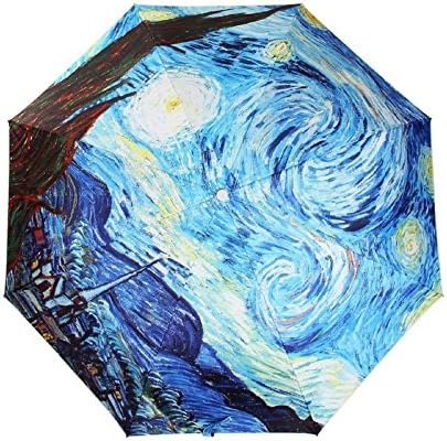 Sumdreams Starry Night Stick Umbrella Folding Sun Rain Anti-UV Umbrella