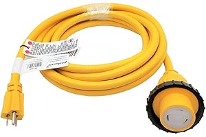 Parkworld Shore Power Adapter Cord Household 15A Male 5-15P to L5-30R RV/Marine 30A Female