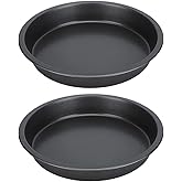 Yosoo Health Gear Pizza Pan, 2Pcs Non Stick Round Pizza Tray Deep Thickened Carbon Steel Pie Pan Baking Pan Nonstick Pizzas Dish Sheet for Kitchen Bakery (9 Inch)