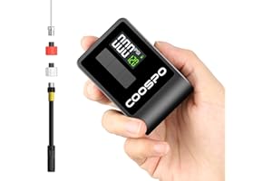 COOSPO Mini Electric Bike Pump AP-B1, Portable 120PSI Presta Bike Pump with Gauge, Bicycle Pump with Auto Stop, Fast Tire Inf