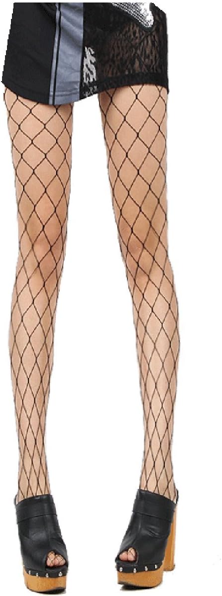 Polo hony Women Sexy Black Fishnet Net Pattern Burlesque Hoise Pantyhose Tights（Big FIshnet Black,One size）