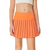 Haloumoning Girls Pleated Skirts with Shorts Athletic Tennis Skirt Skorts | Girls Pleated Tennis Skirt,Golf Skirt,with Pockets,Girls Skort,Sport,Performance