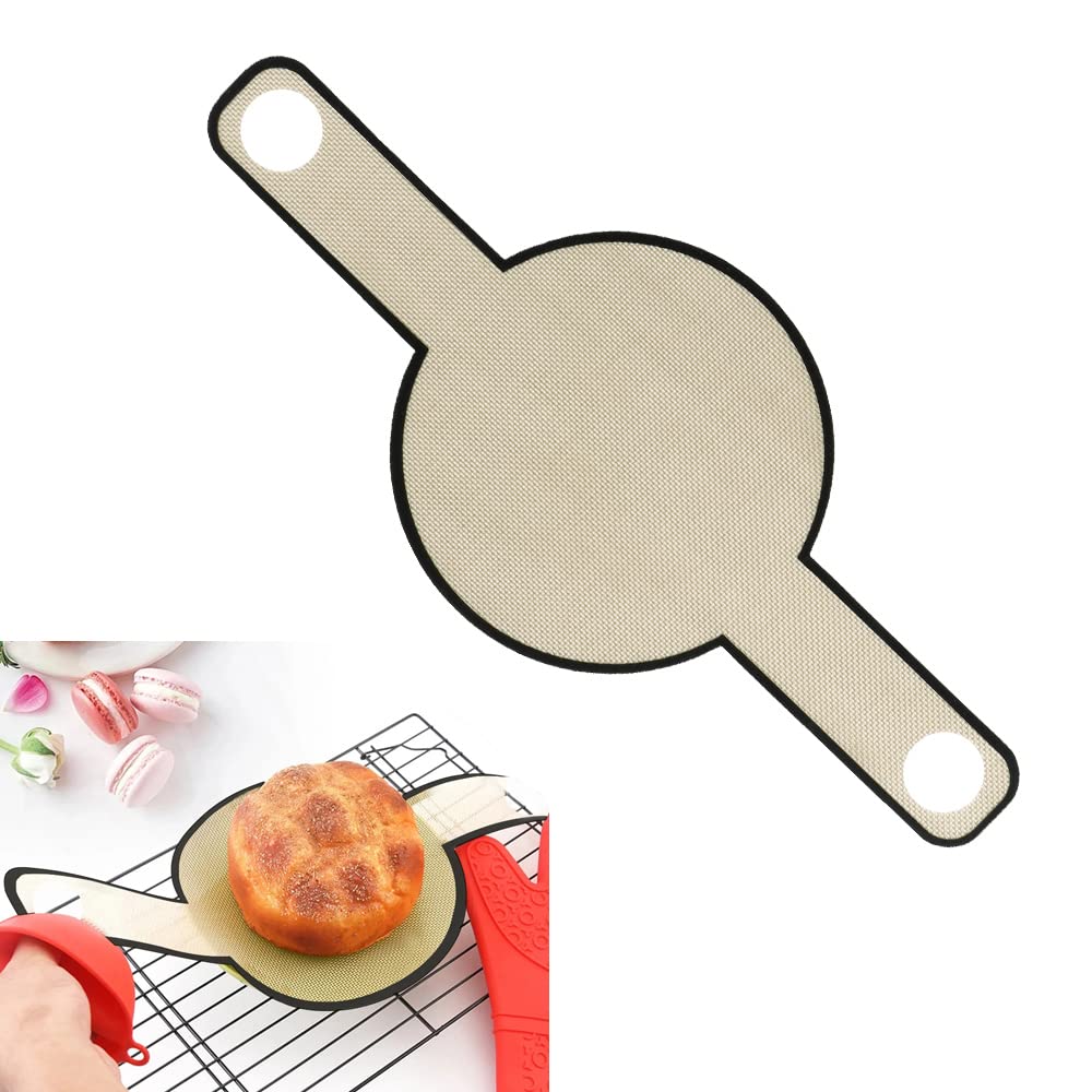 YAANBUNB Silicone Bread Sling for Dutch Oven, 21cm Dutch Oven Liner Reusable Bread Baking Mat Non-Stick Round Bread Baking Sheets Transfer Sourdough Mat with Long Handle for Easy Dough Transfer