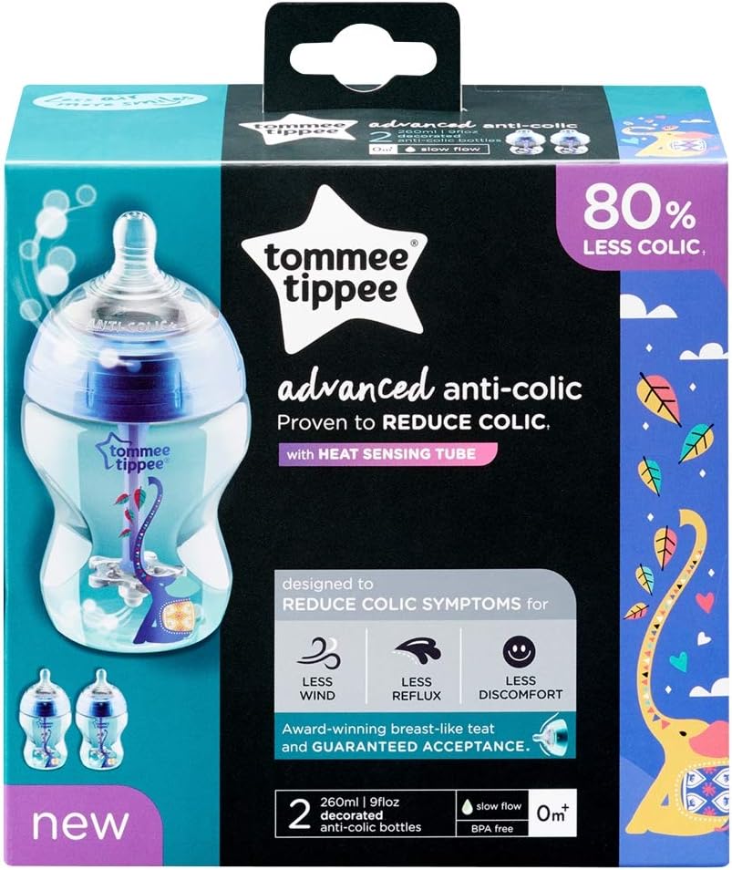 Tommee Tippee 2 Advanced AntiColic Decorated AntiColic Bottles Mixed