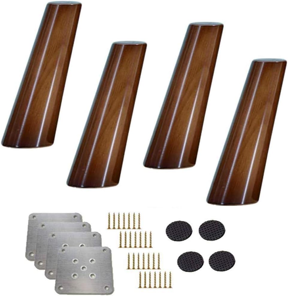 4Pcs Wood Furniture Legs, Table Legs, Sofa Replacement Legs, Walnut