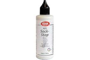 Viva Decor ABS Sock Stop (2.77 Fl oz, White) - Fabric Paint for Non-Slip Socks, Bath Mats & More - Latex-Free, Water-Based, Washable - For Grip Socks DIY