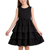 MIANZHI Girls Dress Kids Sleeveless Casual Dresses Little Girls Summer A-line Beach Sundress
