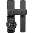 ETEKJOY Flip Latch Lock with Combination 90/180 Degree Sliding/Swinging Door Lock Latch Bolt for Gate Barn Garage Shed Window Cabinet 3-Digit Password Keyless (Black, 180 Degree)