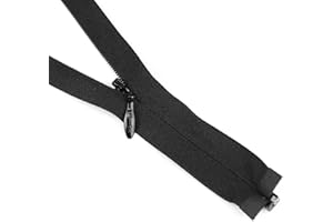 Size #5 Invisible Separating Zipper, 7" Length, Black, Bias Bespoke Brand
