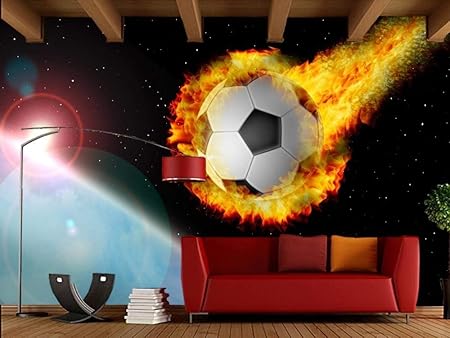 Gratuit Images Papier Peint 3d Peinture Murale De Football Volant Avec Papier le plus cool salutations