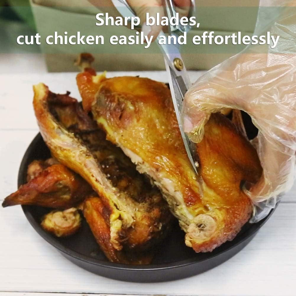 Newness Kitchen Scissors, Stainless Steel Duty Kitchen Shears for Chicken Beefs, Poultry, Fish, Meat, Vegetables - Image 3