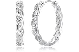 Senteria Small Huggie Hoop Earrings for Women 925 Sterling Silver Hoop Earrings Hypoallergenic Lightweight Twist Sleeper Hugg