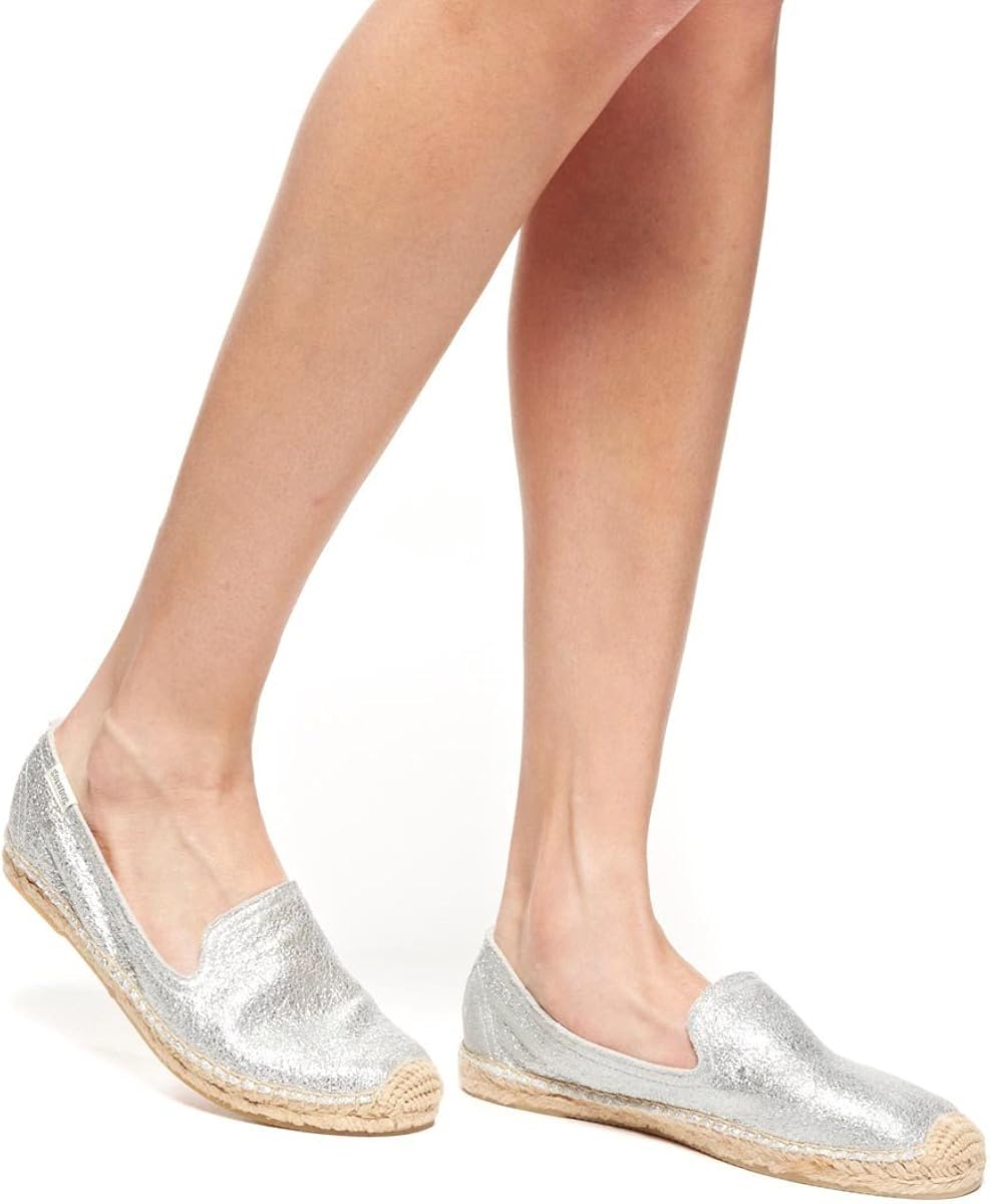 Amazon ソルドス Soludos Jupiter Leather Smoking Slipper メタリックレザー エスパドリーユ シルバー 並行輸入品 23 5cm Us7 0 スニーカー