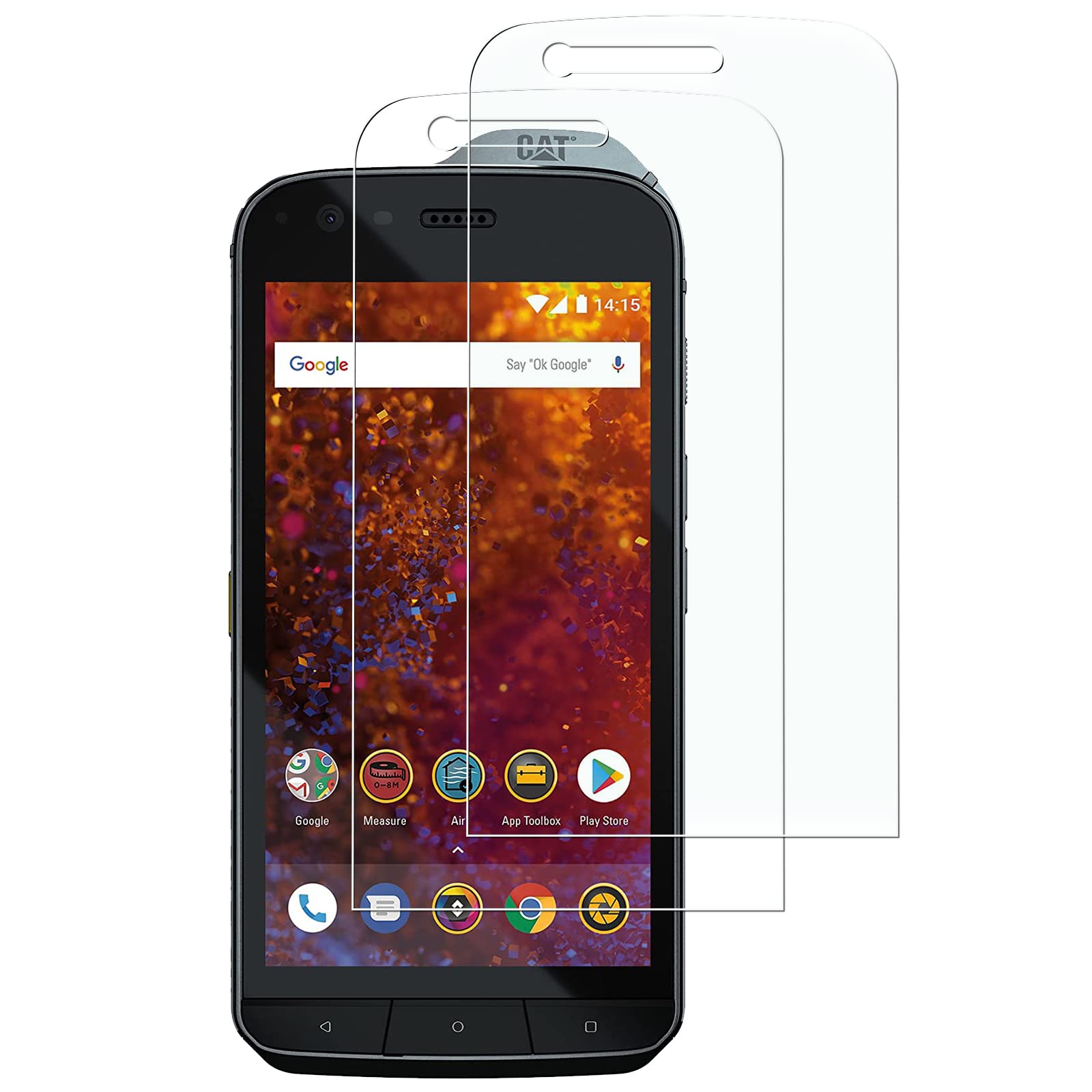 KELOLIN Tempered Glass Screen Protector for CAT S61 [Pack of 2], 9H Hardness, Anti-Scratch, Anti-Fingerprint, Anti-Bubble, HD Clear Screen Protector Compatible with CAT S61