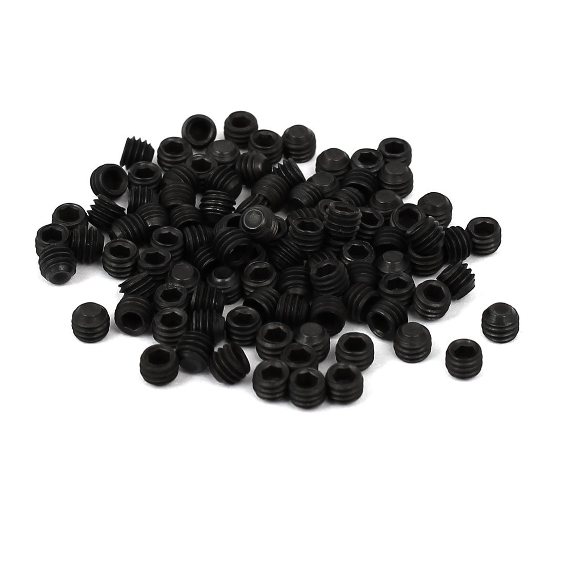 Sourcingmap DIN916 M3x2.5mm Metal Grade 10.9 Hex Socket Set Screw Bolt Fastener Black 100pcs