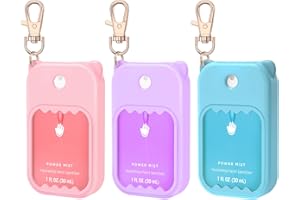 taessv 3Pcs Hand Sanitizer Spray Case for Touchland Silicone Touchland Case Keychain Cute Hand Sanitizer Spray Holder Compatible with Touchland Power Mist Gentle Mist Glow Mist (Pink & Purple & Blue)