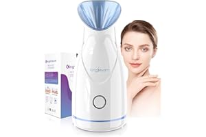 Kingsteam Facial Steamer - Nano Ionic Face Steamer Warm Mist Steamer for Face Home Sauna SPA, Face Humidifier Steamer for Facial Deep Cleaning Unclogs Pores, with Aromatherapy Kit