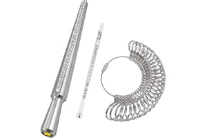 AHISHFONEYA Ring Sizer Measuring Tool Set Metal Ring Sizers Stainless Steel Ring Gauges Finger Sizer & Ring Mandrel Aluminuml (Size 1-13), 27 Pcs (B)