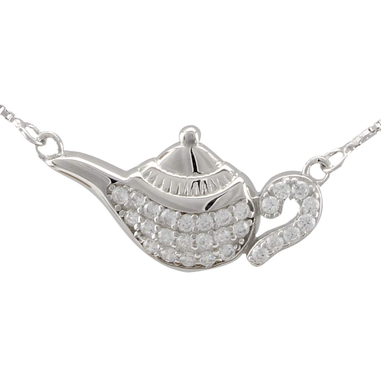 Serebra Jewelry Teapot Canister Pendant Necklace 925 Sterling Silver Tea