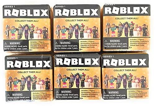 ROBLOX GOLD Celebrity Collection Series 1 mystery blind box bundle - 6 items total: (figures inside are random)
