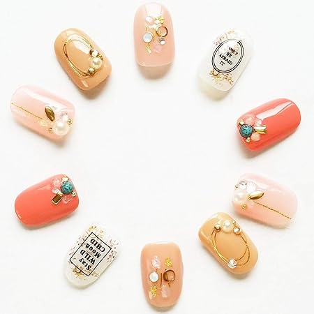 Amazon ネイルチップ ショート 夏 シェル ワンポイント用ネイルチップ 日本製 ハンドメイド ネイルエナメル仕上げ ワンポイントネイル 5種類各2枚入り S K Nail S K Nail ネイルチップ 通販