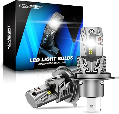 NOVSIGHT H4 LED Headlight Bulb 90W 30000LM 6500K 12V with Fan Pack of 2