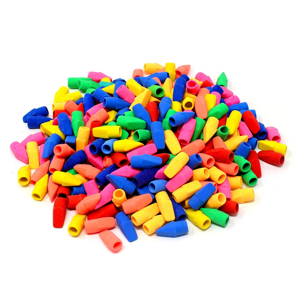 Pencil Top Eraser Caps, SUMERSHA 300pcs Eraser Caps For Children Kids Student Learning Painting Use in School, Home & Office Assorted Colors 1inch