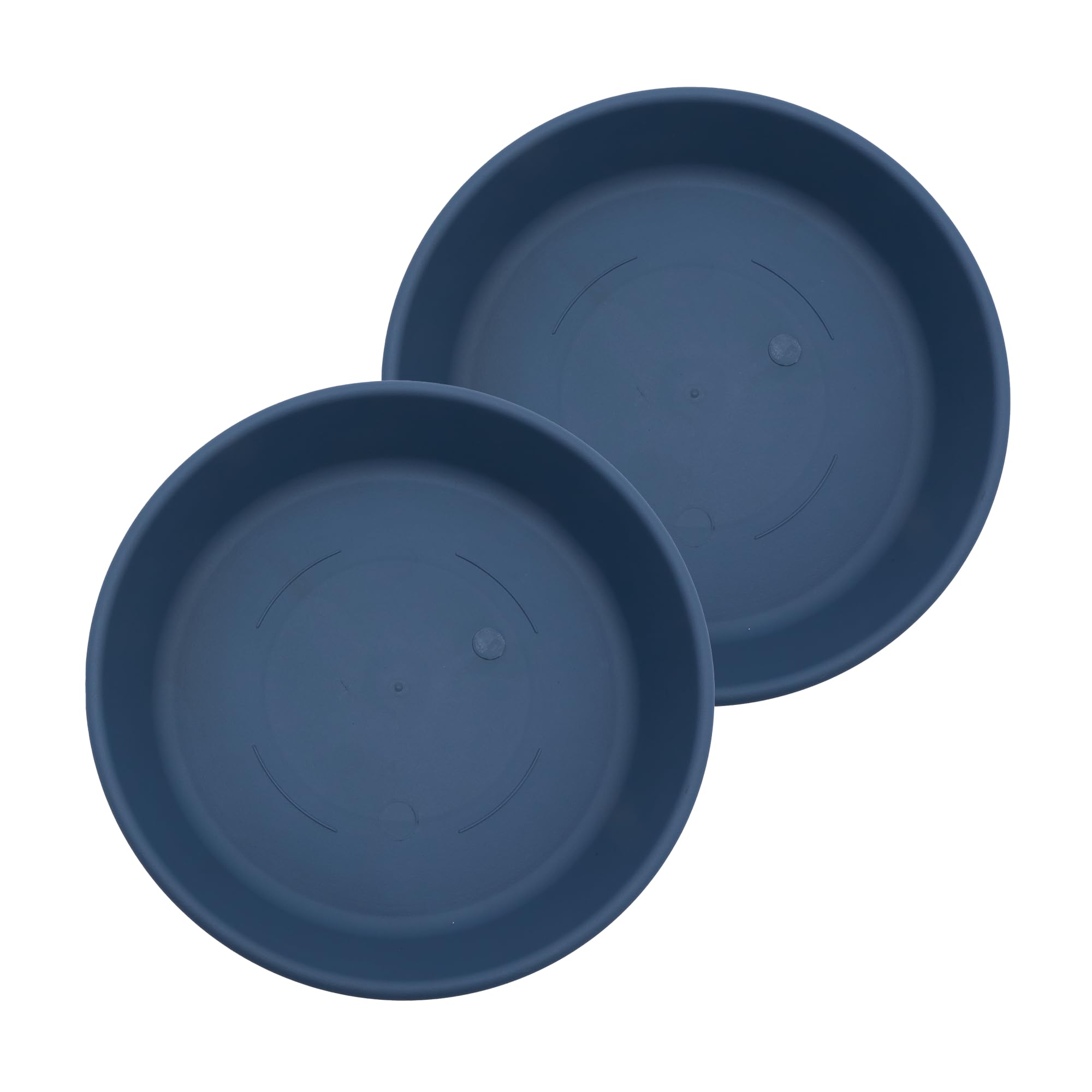 Photo 1 of The HC Companies 12 Inch Round Plastic Classic Plant Saucer - Indoor Outdoor Plant Trays for Pots - 12.5"x12.5"x2.13" Slate Blue (Pack of 2)
