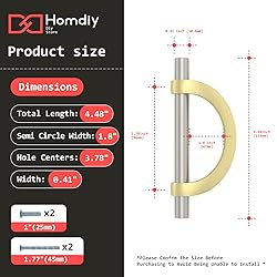 homdiy 8 Pack Brushed Nickel Cabinet Pulls