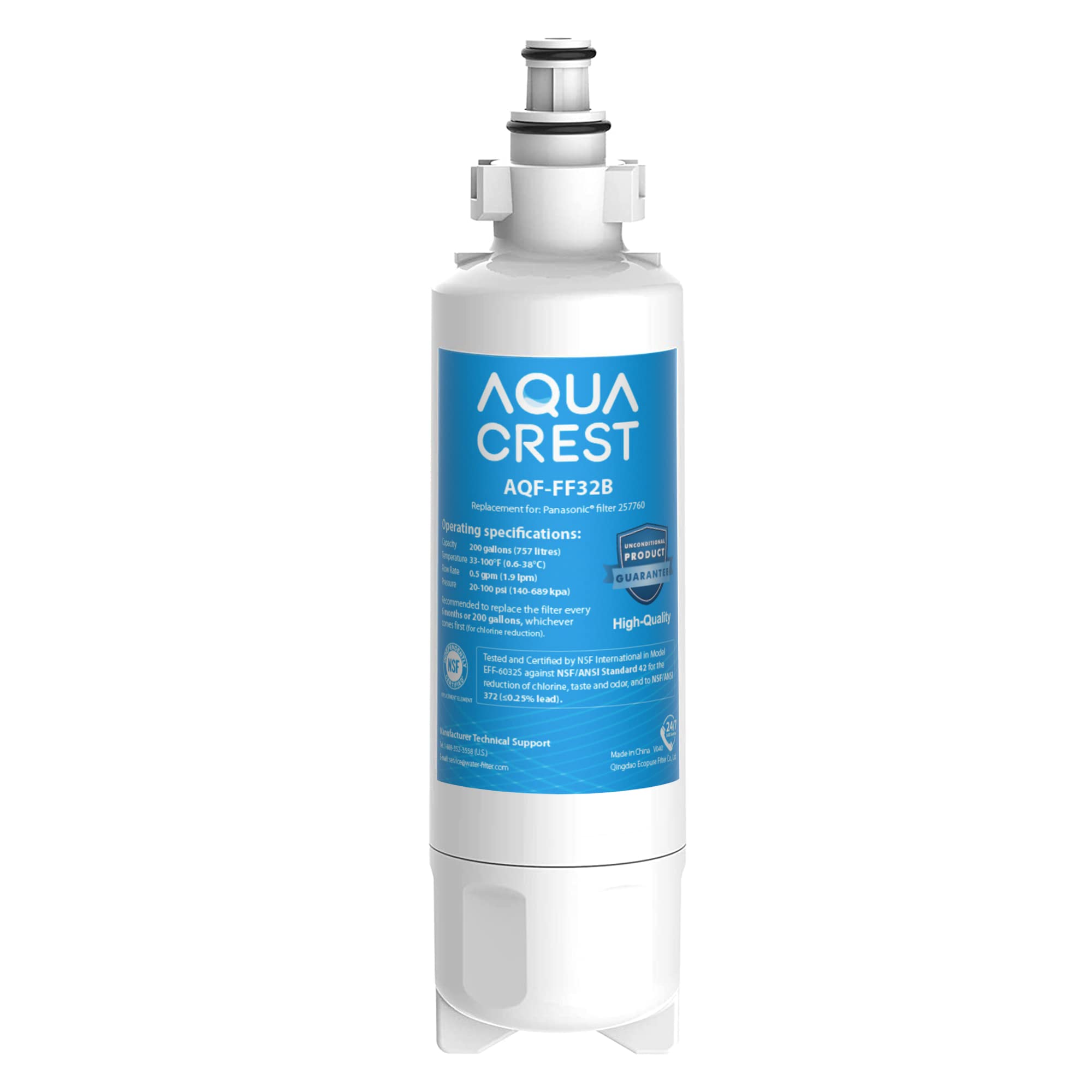 AQUACREST 257760 Fridge Water Filter, Compatible with Panasonic CNRAH-257760 125950 NR-B53V1 NR-B53V1-WB/X1D NR-BG53V2 NR-BG53VW2 NR-B53V2-XE NR-B54X1-WB/E EFF-6032B AH-PCN FL-330 FFL-170P (1)