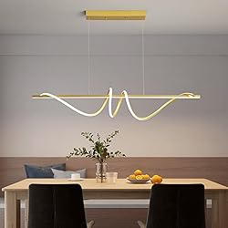 Modern Chandelier, Dimmable LED Pendant Light, Ring