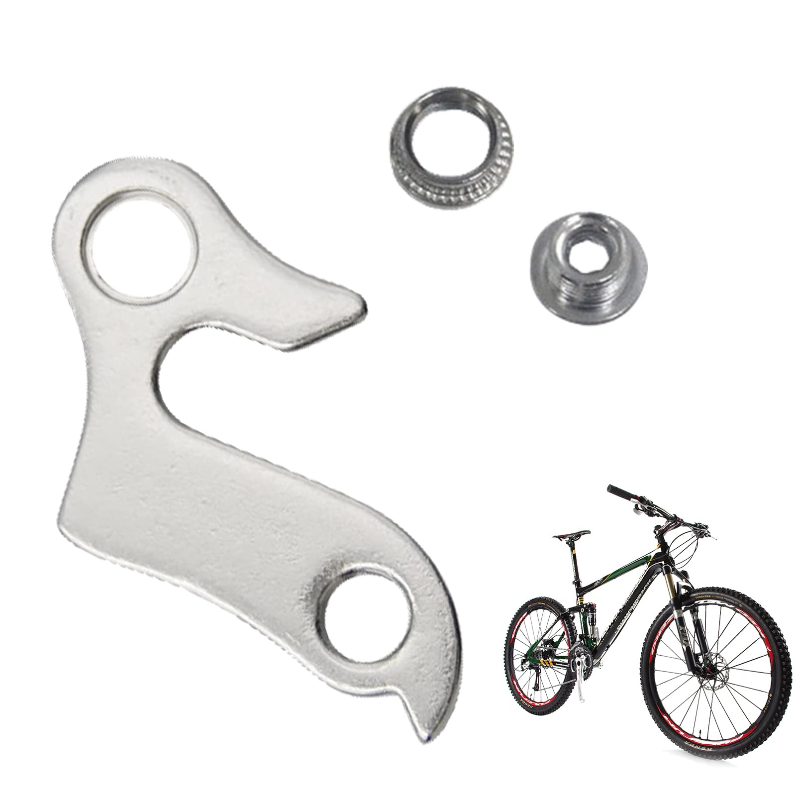 KARELLS Mountain Bike Derailleur Leg, Aluminum Alloy Derailleur Leg, Bicycle Derailleur Leg with Screws, for Most Bikes (Silver)