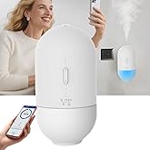 Plug in Waterless Oil Diffuser and 5 OZ Essential Oil for 600 Sq. Ft Room Home Hotel Office, Mini Wall Mounted Smart Scent Air Freshener Machine with Bluetooth App, House Outlet Aroma Diffuser White