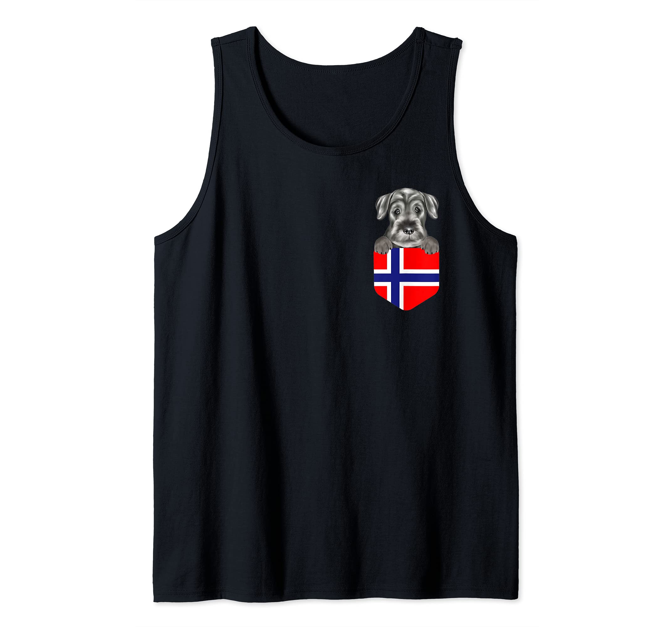Norway Flag Standard Schnauzer Dog In Pocket Tank Top