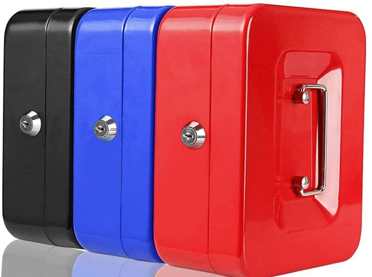 ACCURATE Money Box Tin Steel Cash Safe Box Petty Cash Tin with Lock 2 Keys - (12 INCH)