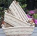 ShopOnNet RT430712-3 Handwoven Retangular Wicker Storage Basket with Handle in Cream and Brown (Set of 3)