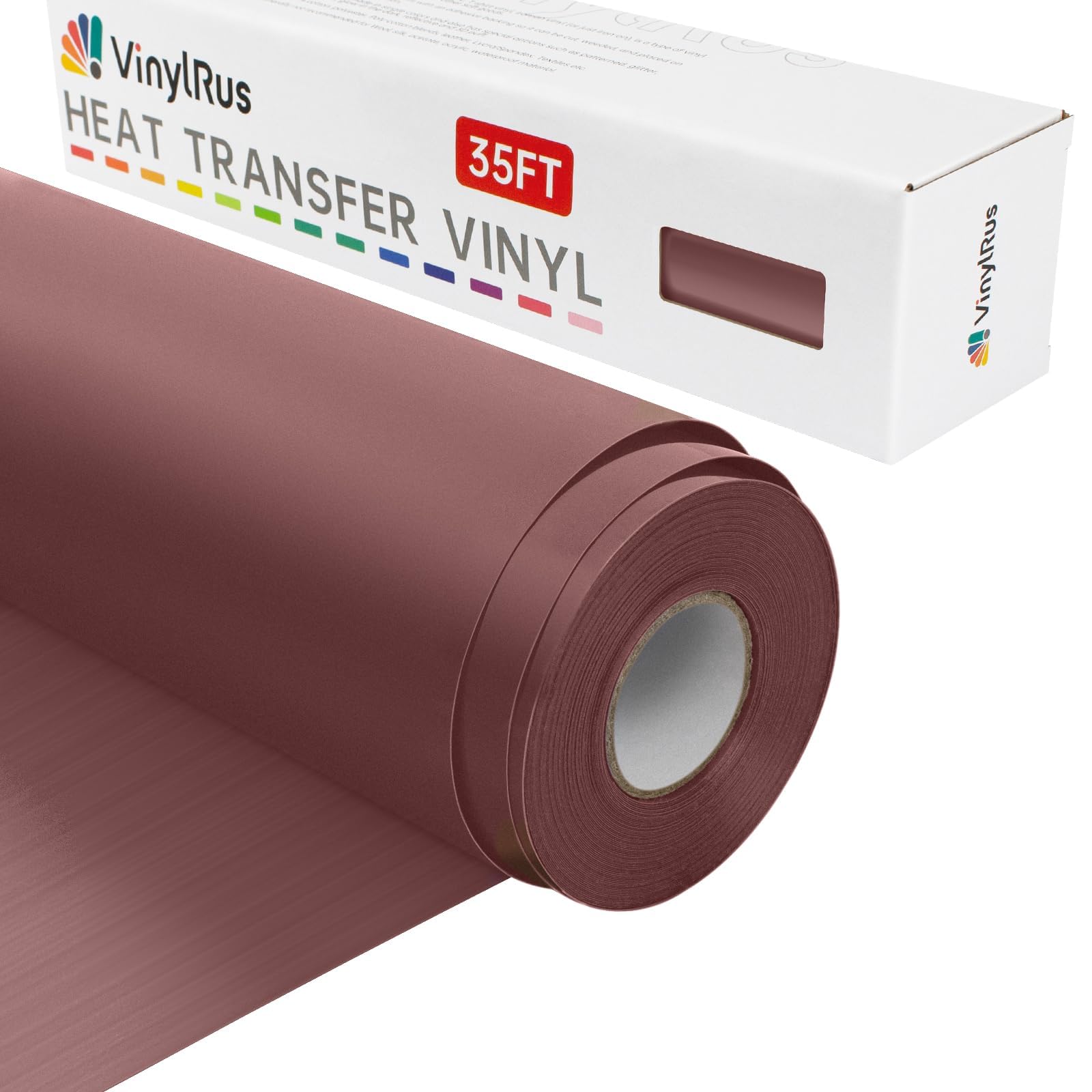 Photo 1 of VinylRus Heat Transfer Vinyl-12” x 35FT Brown Iron on Vinyl Roll for Shirts, HTV Vinyl for Silhouette Cameo, Easy to Cut & Weed