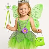 ToLaFio Tinkerbell Costume for Girls Princess Tinker Bell Halloween Costume Kids Dress up Fancy Gown Christmas Birthday Party