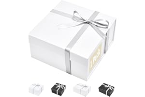 MESHA 8X8X4 Magnetic Boxes for Gifts,1PC Gift Box Magnetic Closure,White Gift Boxes with Lids for Mother's Day Wedding Bridesmaid Proposal Coffee Mugs