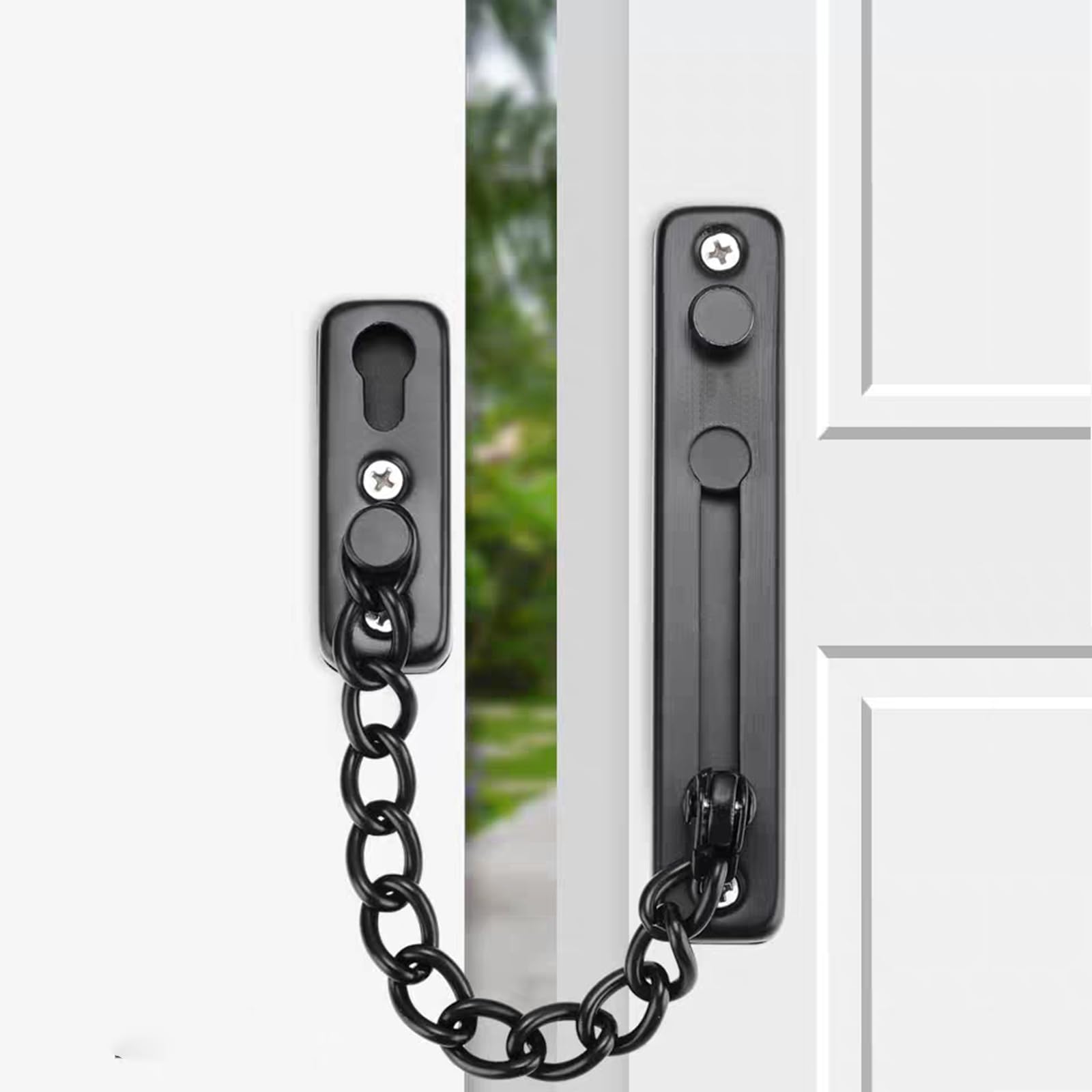 Security Chain Door Lock Heavy Duty Latch Chain Door Lock with Spring Anti-Theft Snap Lock, Stainless Steel